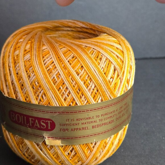 J&P Coats Knit-Cro-Sheen Crochet Thread 200 Yards Mercerized Cotton Yellow Cream - Picture 5 of 8